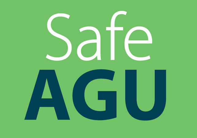 Safe AGU on a green background The text Safe AGU on a green background